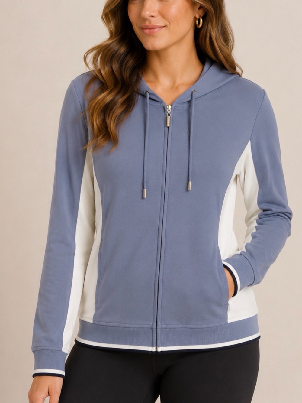 Everlast Women's Sky Blue and White Zip Hoodie Jacket